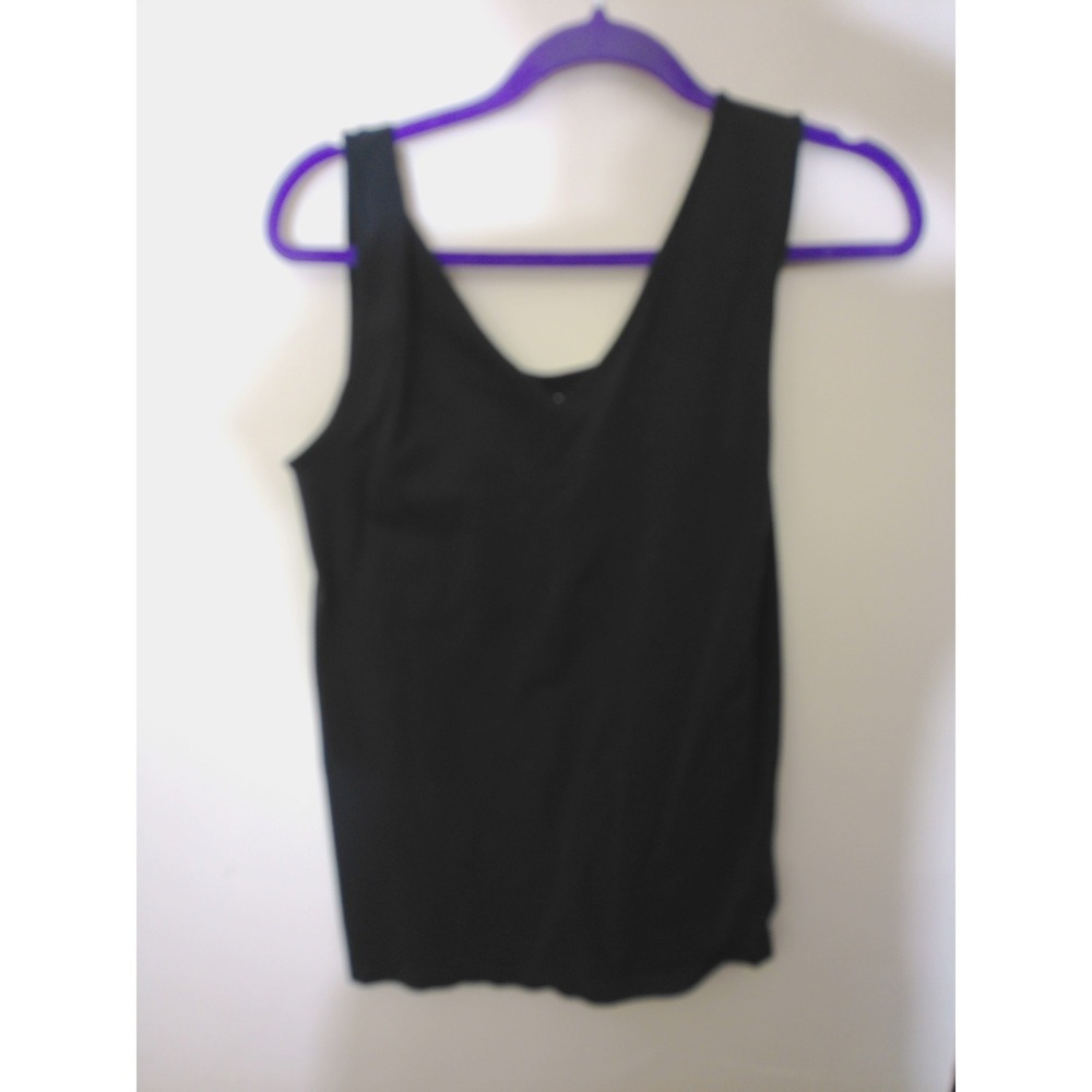 Unbranded Tank Top Women Small Black V-Back Sleeveless Minimalist Basic Layering